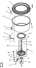 AGITATOR POST AND SPIN TUB Diagram and Parts List for DA6111  Speed Queen Washer