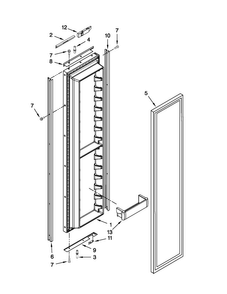 Freezer Door Parts Diagram and Parts List for JS48NXFXDW03  Jenn-Air Refrigerator
