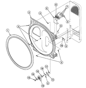 Roller Assy Diagram and Parts List for SSE107WF1724  Speed Queen Dryer