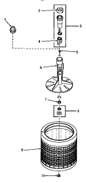 AGITATOR AND WASHTUB Diagram and Parts List for VA2013  Speed Queen Washer