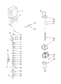 Motor And Ice Container Parts Diagram and Parts List for MSD2550VES00  Maytag Refrigerator