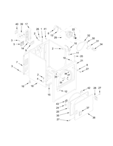 Cabinet Parts Diagram and Parts List for AED4675EW0  Admiral Dryer