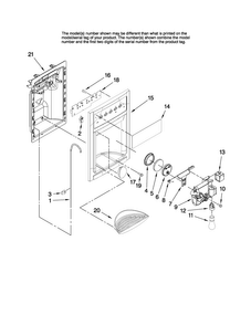Dispenser Front Parts Diagram and Parts List for AC2228HEKS14  Amana Refrigerator