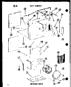 Interior Parts Diagram and Parts List for 11-5J P54336-67R Amana Air Conditioner