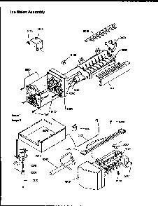 Ice Maker Assembly Diagram and Parts List for TRI18TL-1303202WL  Amana Refrigerator