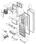 REF DOOR Diagram and Parts List for SXD20Q2W P1162508W W Amana Refrigerator