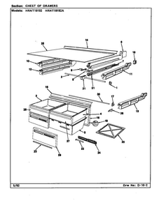 Chest Of Drawers Diagram and Parts List for HRNT19192 CF52A Maytag Refrigerator