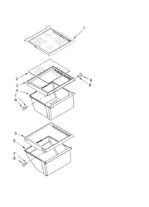 Refrigerator Shelf Parts Diagram and Parts List for ASD2522WRS01  Amana Refrigerator