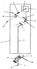 DOOR RELEASE Diagram and Parts List for FG3070  Amana Dryer