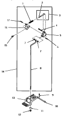 DOOR RELEASE Diagram and Parts List for FG6041  Amana Dryer