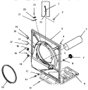FRONT FRAME AND AIR SHROUD Diagram and Parts List for FG3860  Amana Dryer