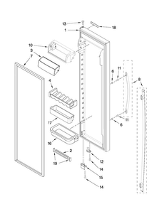 Refrigerator Door Parts Diagram and Parts List for JCD2595WES02  Jenn-Air Refrigerator