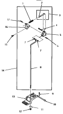 DOOR RELEASE Diagram and Parts List for FG0640  Amana Dryer