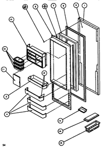 Refrigerator Door Diagram and Parts List for SBDT520J-P7845303W  Amana Refrigerator