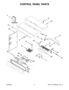 Control Panel Parts Diagram and Parts List for JMW3430LM03  Jenn-Air Microwave Oven Combo