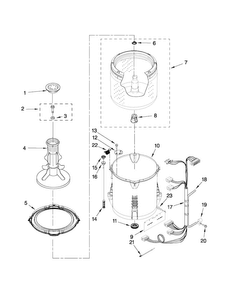Basket And Tub Parts Diagram and Parts List for NTW4610YQ0  Amana Washer