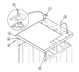 Cabinet Top Diagram and Parts List for SDE907QF1500  Speed Queen Dryer