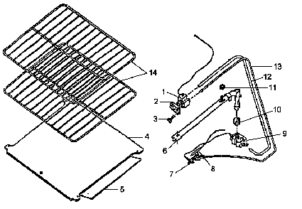 Oven Components Diagram and Parts List for RLS270UW P1143043NW Caloric Range