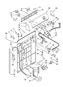 Controls And Rear Panel Parts Diagram and Parts List for NTW4500VQ0  Amana Washer