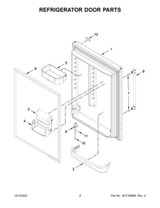 Refrigerator Door Parts Diagram and Parts List for MBL1957FEZ09  Maytag Refrigerator