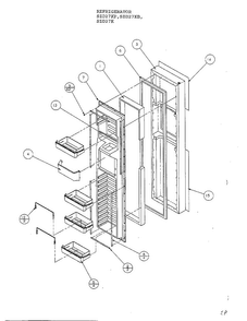 Parts List - Freezer Door Diagram and Parts List for SZD27KP  Amana Refrigerator