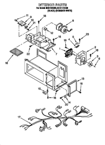 Interior Diagram and Parts List for MHE11RDQ6  Maytag Microwave