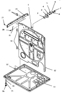 REAR FRAME AND FRAME BASE Diagram and Parts List for FG9031  Amana Dryer