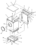 CABINET AND BASE Diagram and Parts List for HZ1070  Speed Queen Dryer