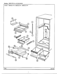 Shelves And Accessories Diagram and Parts List for 231740  Admiral Refrigerator