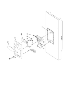 Dispenser Front Parts Diagram and Parts List for MFI2569VEB1  Maytag Refrigerator