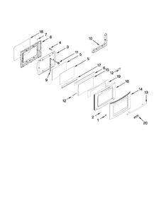 Door Parts Diagram and Parts List for JES9860CCS01  Jenn-Air Range