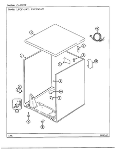 Cabinet Diagram and Parts List for 8745A71  Norge Dryer