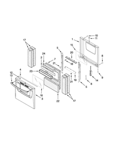 Oven Door Parts Diagram and Parts List for AGG222VDW2  Amana Range