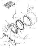 FR BLKHD, AIR DUCT, FELT SEAL & CYLINDER Diagram and Parts List for HG9280  Speed Queen Dryer