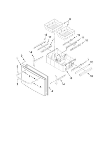 Freezer Door Parts Diagram and Parts List for MFI2067AES6  Maytag Refrigerator