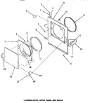 LOADING DOOR, FRONT PANEL & SEALS Diagram and Parts List for HE3060  Magic Chef Dryer
