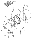 FR BLKHD, AIR DUCT, FELT SEAL & CYLINDER Diagram and Parts List for HE3060  Magic Chef Dryer