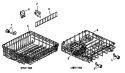UPPER / LOWER RACKS Diagram and Parts List for ADU7500CBB P1188306W Amana Dishwasher