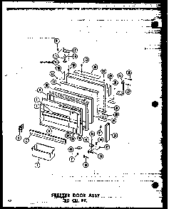 Freezer Door Assy 20 Cu. Ft. Diagram and Parts List for T16N-P60236-48W  Amana Refrigerator