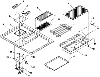 Main Top Diagram and Parts List for AKED3060SS-P1131757NSS  Amana Cooktop