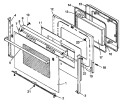 OVEN DOOR ASSY Diagram and Parts List for ARH667E P1142632N Amana Range