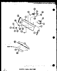 Control Panel And Timer Diagram and Parts List for TAA400 P77040-2W Amana Washer