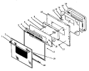 OVEN DOOR Diagram and Parts List for AOR27DE P1172501S Amana Microwave