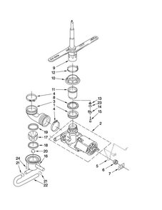 Pump And Spray Arm Parts Diagram and Parts List for MDB3601BWS1  Maytag Dishwasher