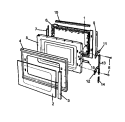DOOR ASSY Diagram and Parts List for RMC800E P1180501M Amana Microwave