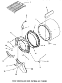 FR BLKHD, AIR DUCT, FELT SEAL & CYLINDER Diagram and Parts List for HG6494  Speed Queen Dryer