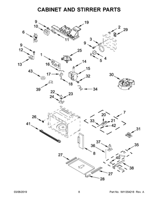 Cabinet And Stirrer Parts Diagram and Parts List for JMC2430DP02  Maytag Microwave