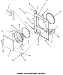 LOADING DOOR, FRONT PANEL & SEALS Diagram and Parts List for HG4080  Speed Queen Dryer