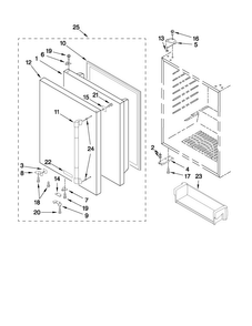 Door Parts Diagram and Parts List for JUR248LYEP00  Jenn-Air Refrigerator