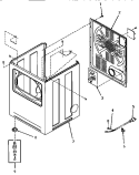 CABINET ASSY, REAR PANEL AND POWER CORD Diagram and Parts List for YE1203  Speed Queen Dryer